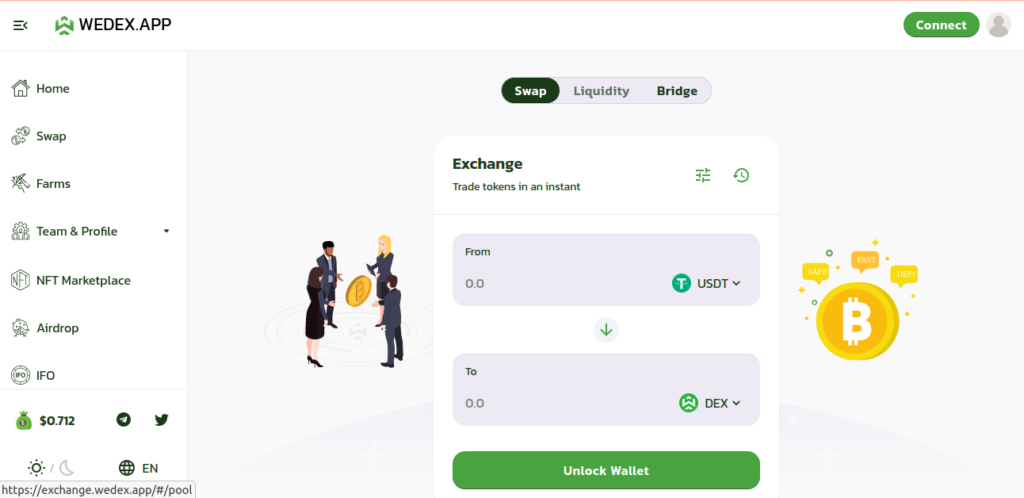 How to trade on WEDEX, The best decentralized exchange on the Binance Smart Chain, how to swap tokens on wedex