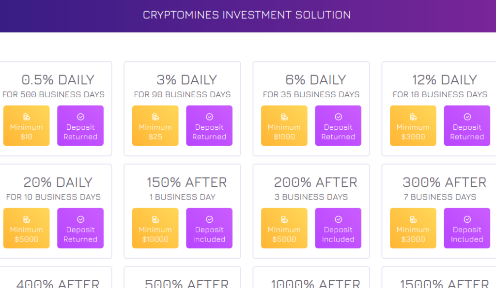 cryptomines review, cryptomines investment plans, cryptomines scam, is cryptomines legit, crypto mines hyip