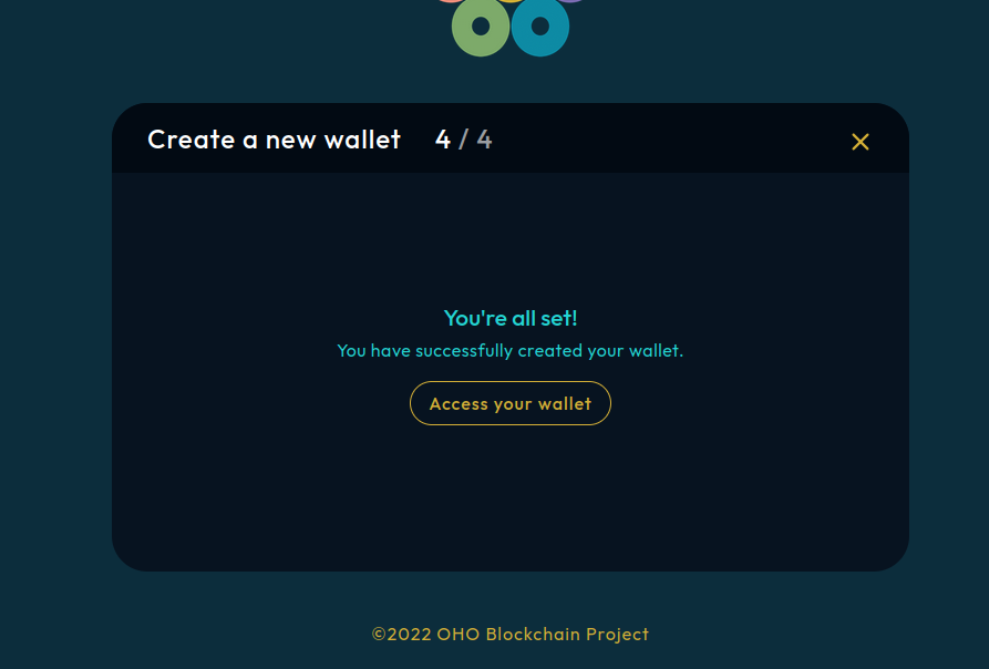 How to Create a new Oho wallet